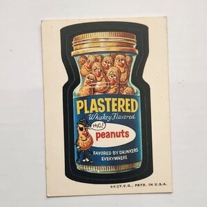 🍺Vintage 1973 Wacky Packages Sticker - Plastered Peanuts (Series 2 Topps) 🥜🥃